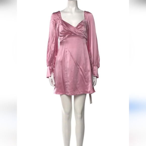 Cinq A Sept Elegant Pink Satin Dress Size XS - Picture 2 of 6